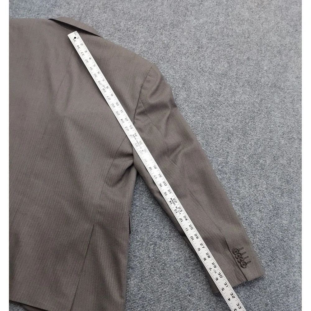 Banana Republic Blazer Jacket 40 Short Brown Herringbone 3 Button Notch